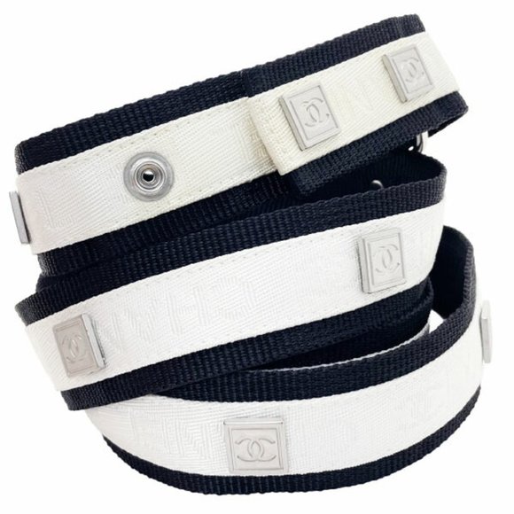 Chanel Belt Sport Line Coco Mark Double Nylon Ivory White Black CHANEL CC main image 10